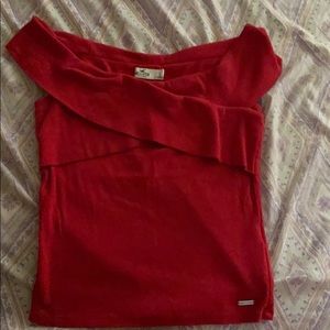 Hollister Red Off-shoulder Top